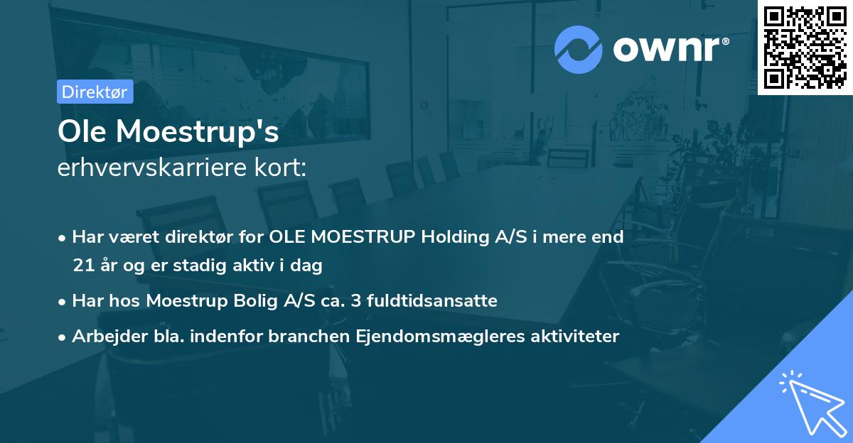 Ole Moestrup's erhvervskarriere kort