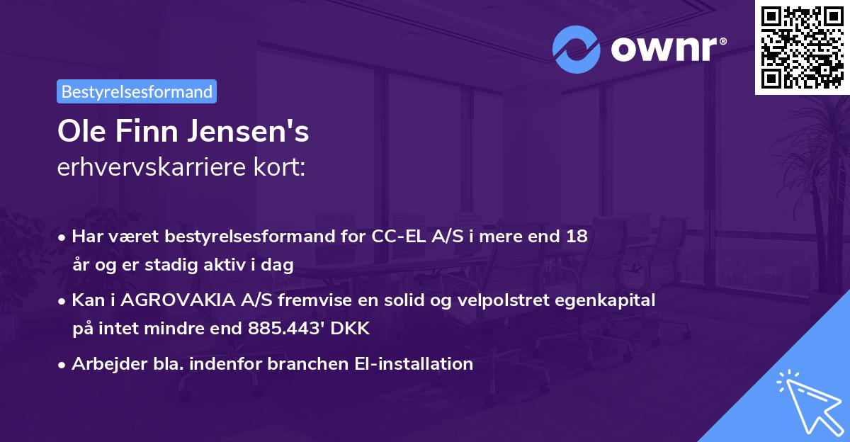 Ole Finn Jensen's erhvervskarriere kort