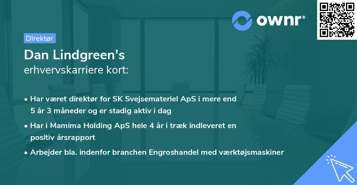 Dan Lindgreen's erhvervskarriere kort