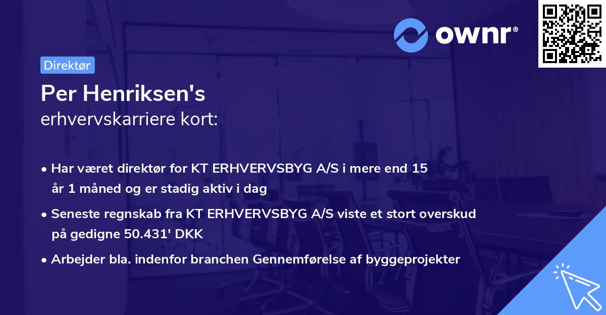 Per Henriksen's erhvervskarriere kort