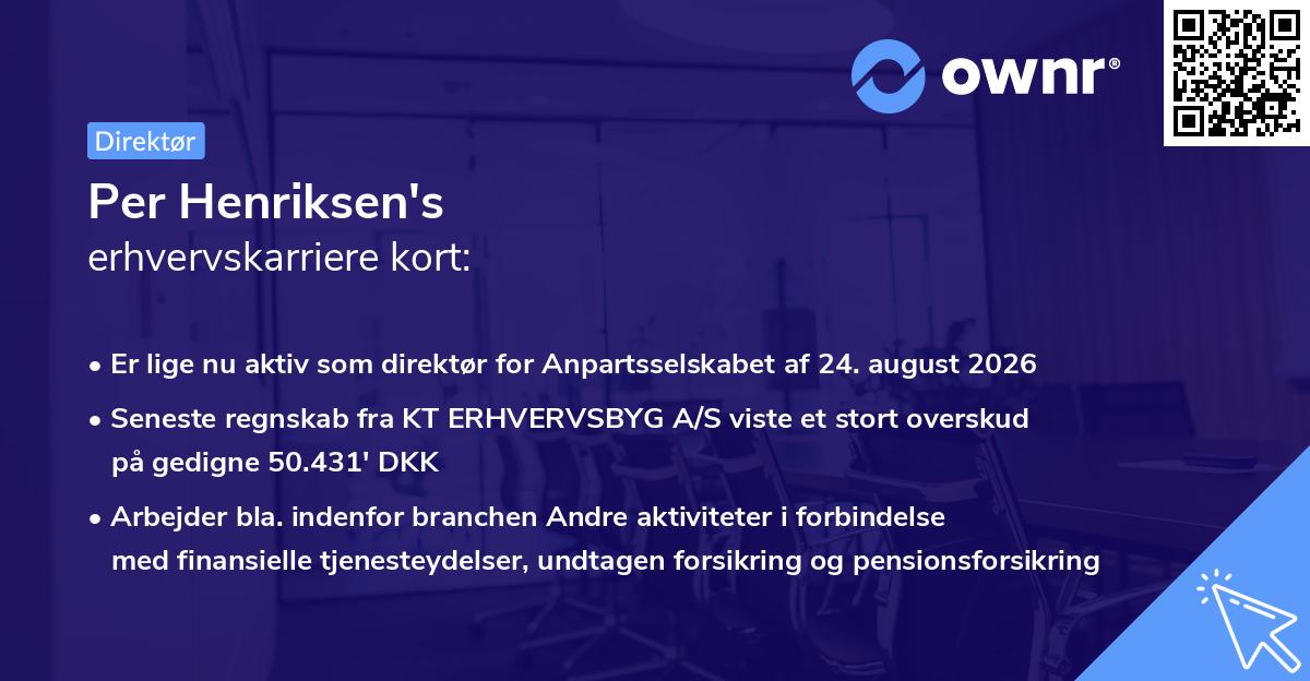 Per Henriksen's erhvervskarriere kort