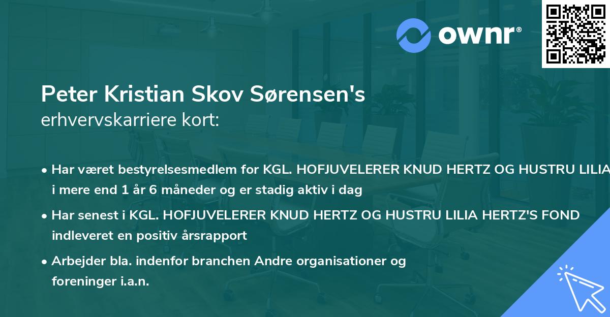 Peter Kristian Skov Sørensen's erhvervskarriere kort