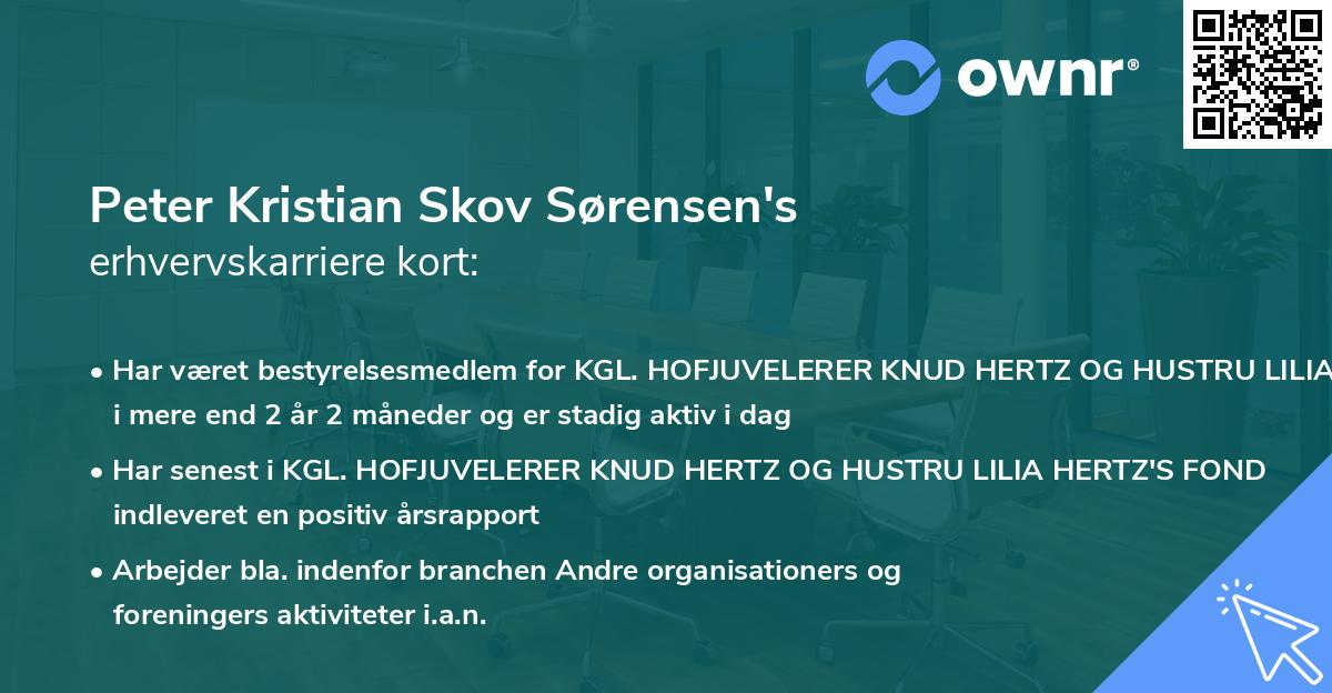 Peter Kristian Skov Sørensen's erhvervskarriere kort