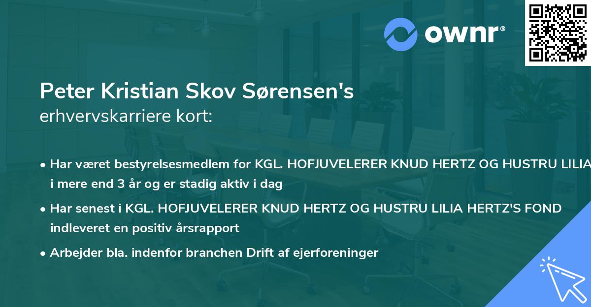 Peter Kristian Skov Sørensen's erhvervskarriere kort