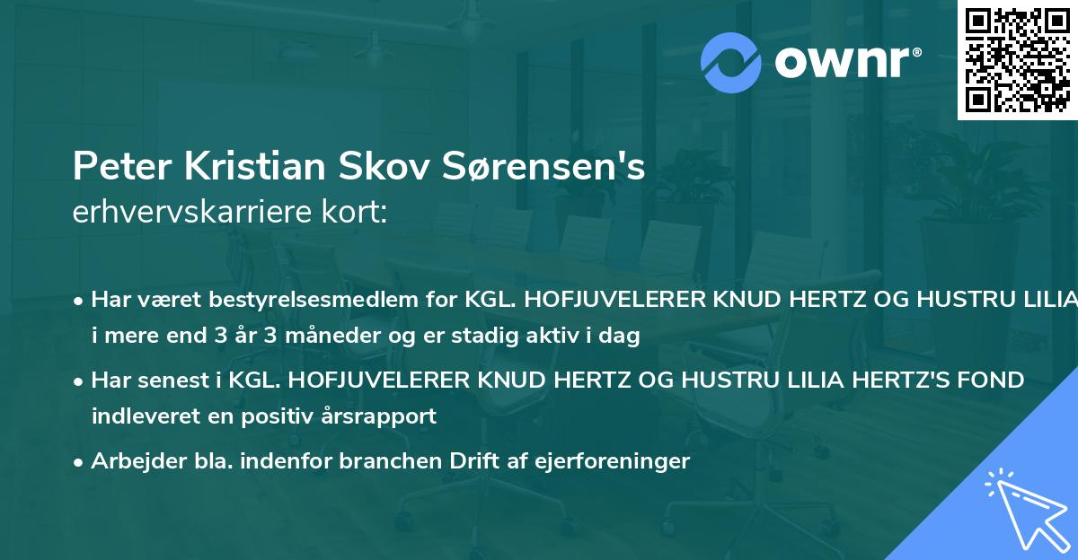 Peter Kristian Skov Sørensen's erhvervskarriere kort