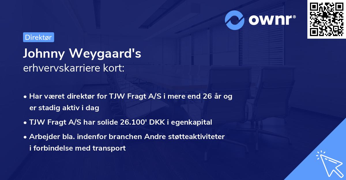 Johnny Weygaard's erhvervskarriere kort