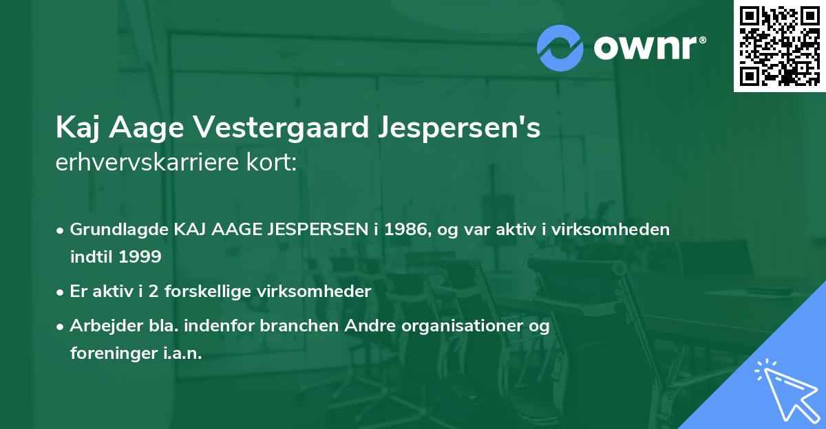 Kaj Aage Vestergaard Jespersen's erhvervskarriere kort