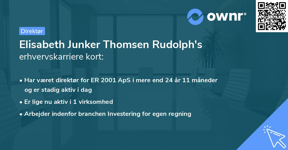 Elisabeth Junker Thomsen Rudolph's erhvervskarriere kort