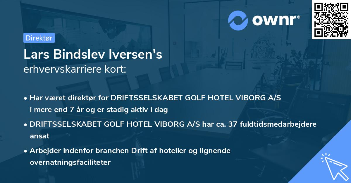Lars Bindslev Iversen's erhvervskarriere kort