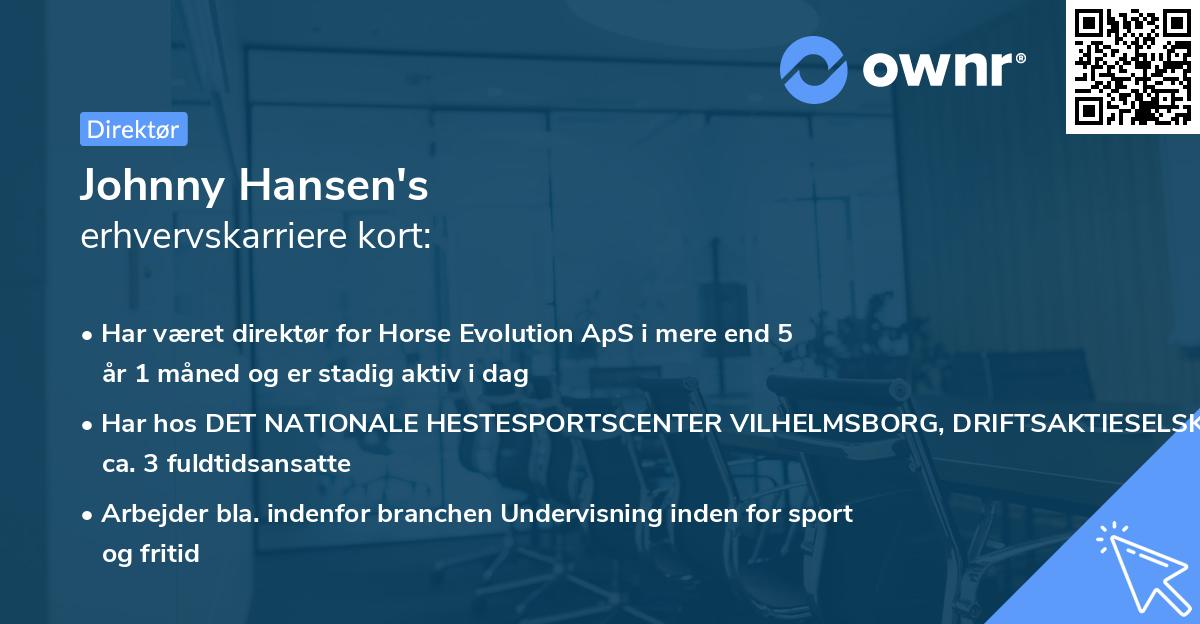 Johnny Hansen's erhvervskarriere kort