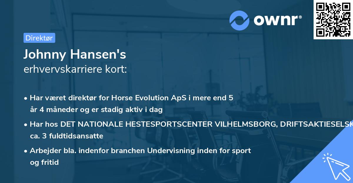 Johnny Hansen's erhvervskarriere kort