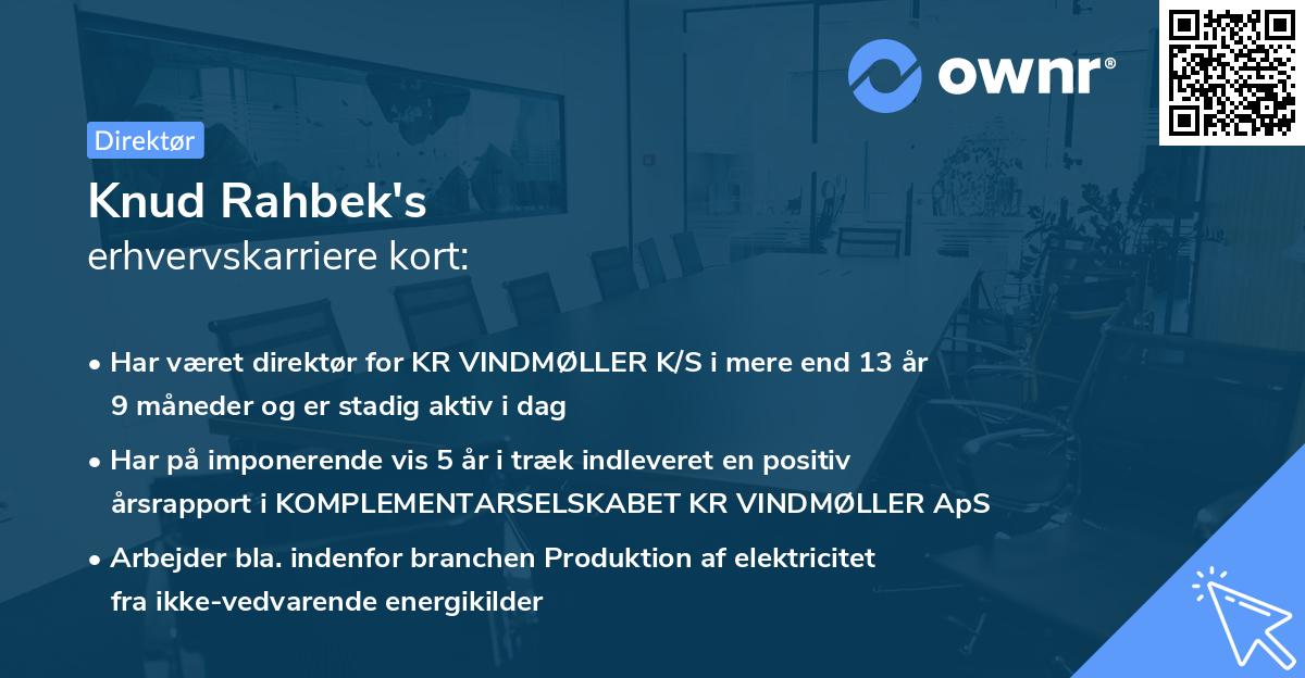 Knud Rahbek's erhvervskarriere kort