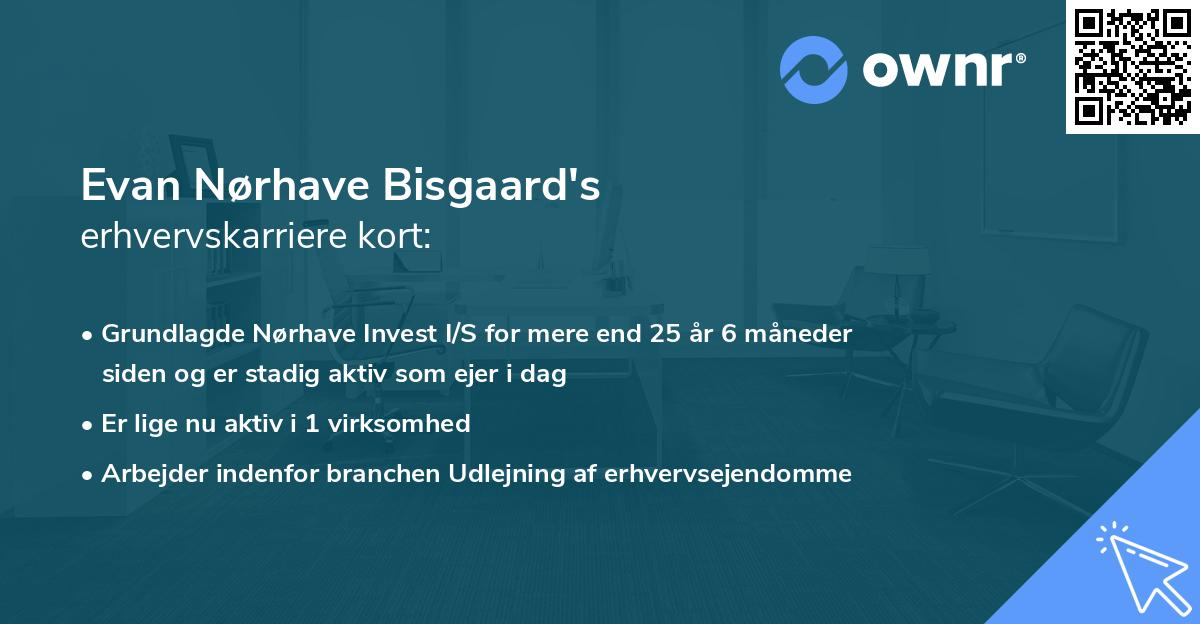 Evan Nørhave Bisgaard's erhvervskarriere kort