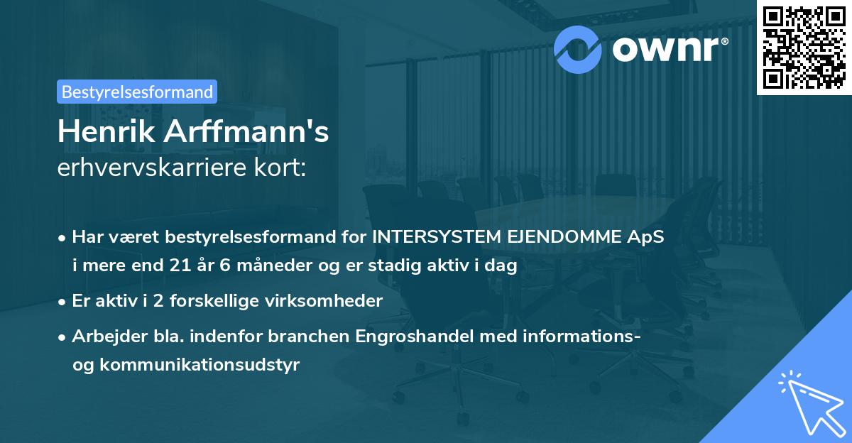 Henrik Arffmann's erhvervskarriere kort