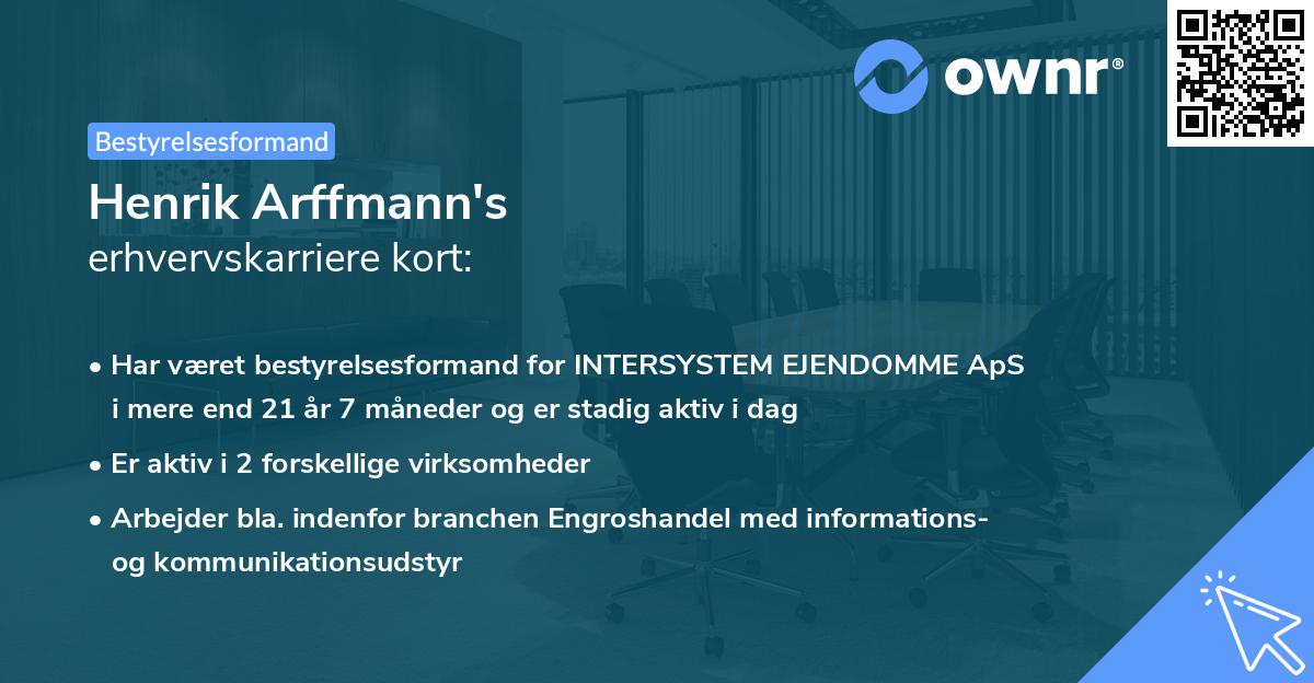 Henrik Arffmann's erhvervskarriere kort