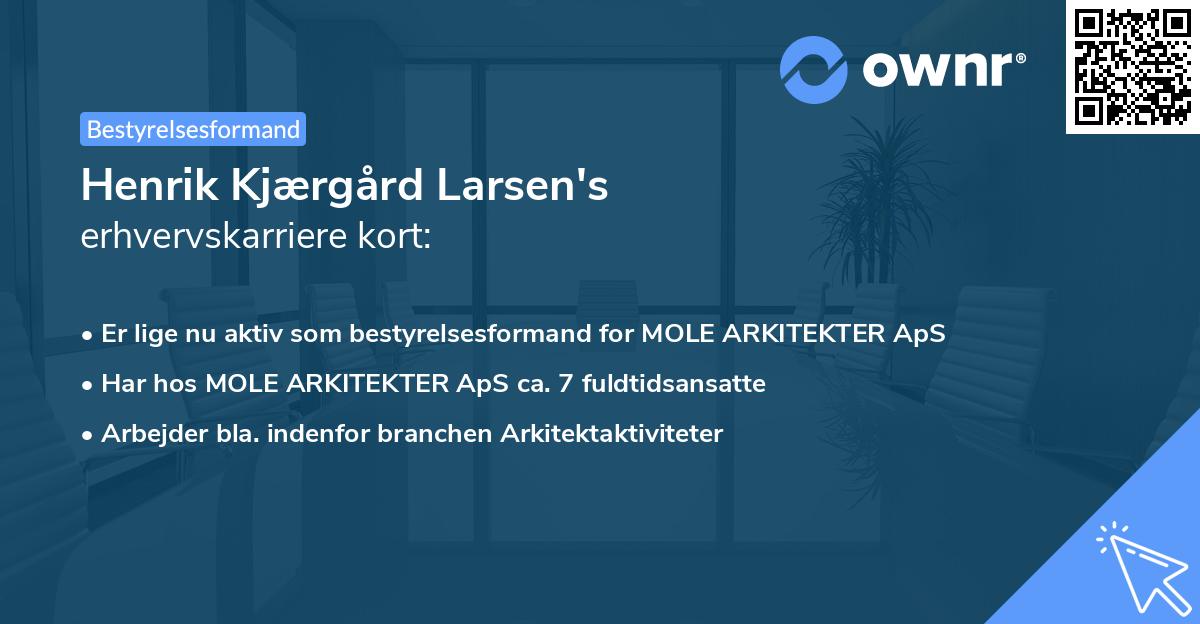Henrik Kjærgård Larsen's erhvervskarriere kort