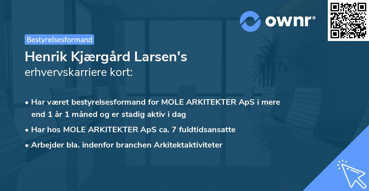 Henrik Kjærgård Larsen's erhvervskarriere kort