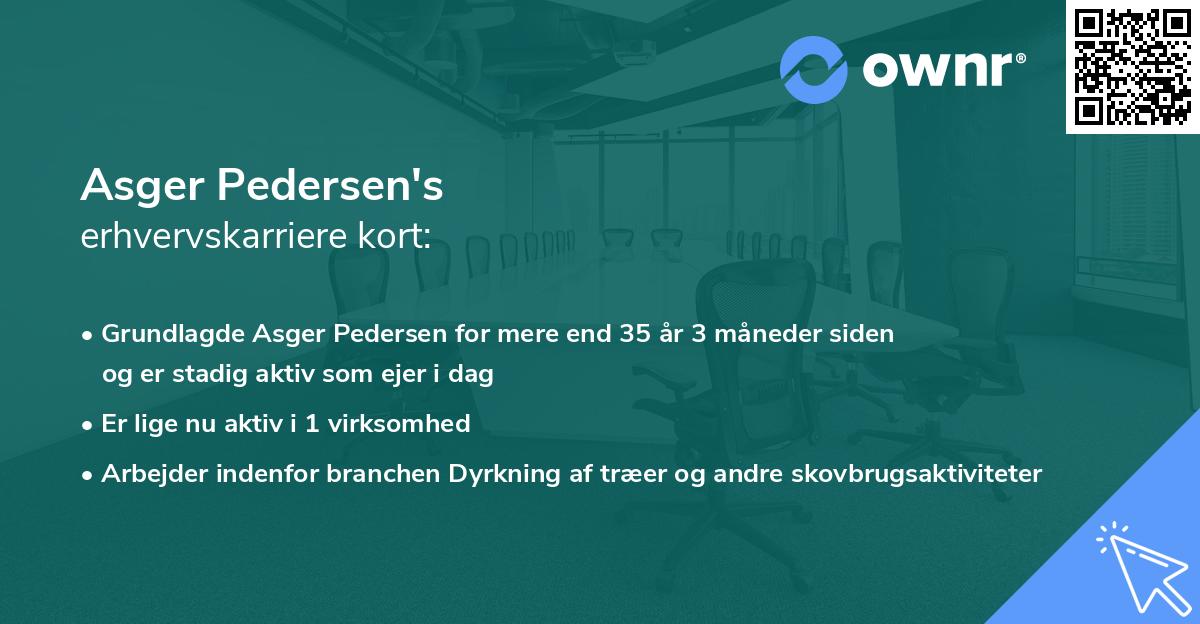 Asger Pedersen's erhvervskarriere kort