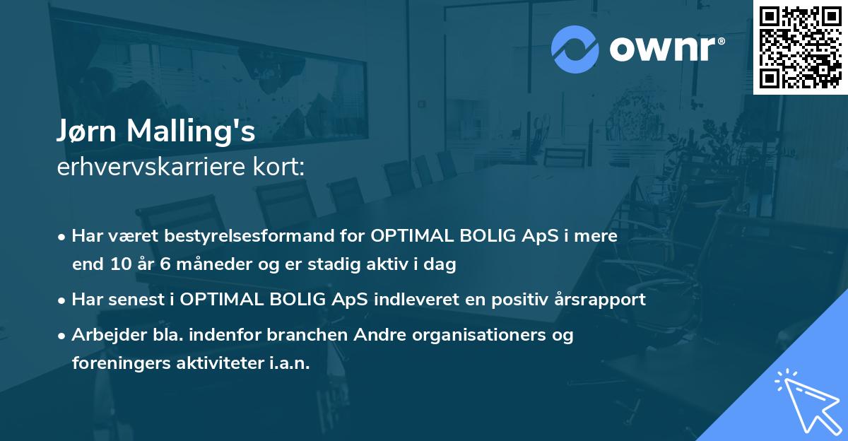 Jørn Malling's erhvervskarriere kort