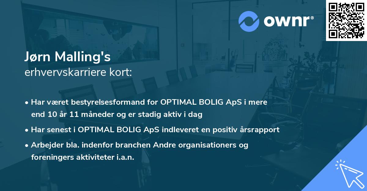 Jørn Malling's erhvervskarriere kort