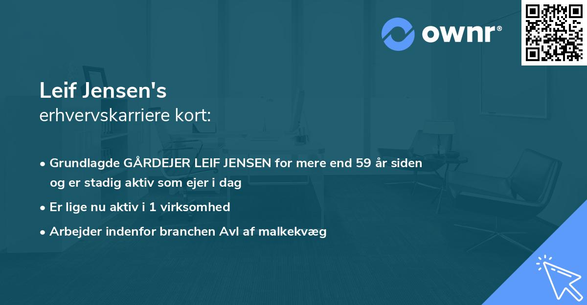 Leif Jensen's erhvervskarriere kort
