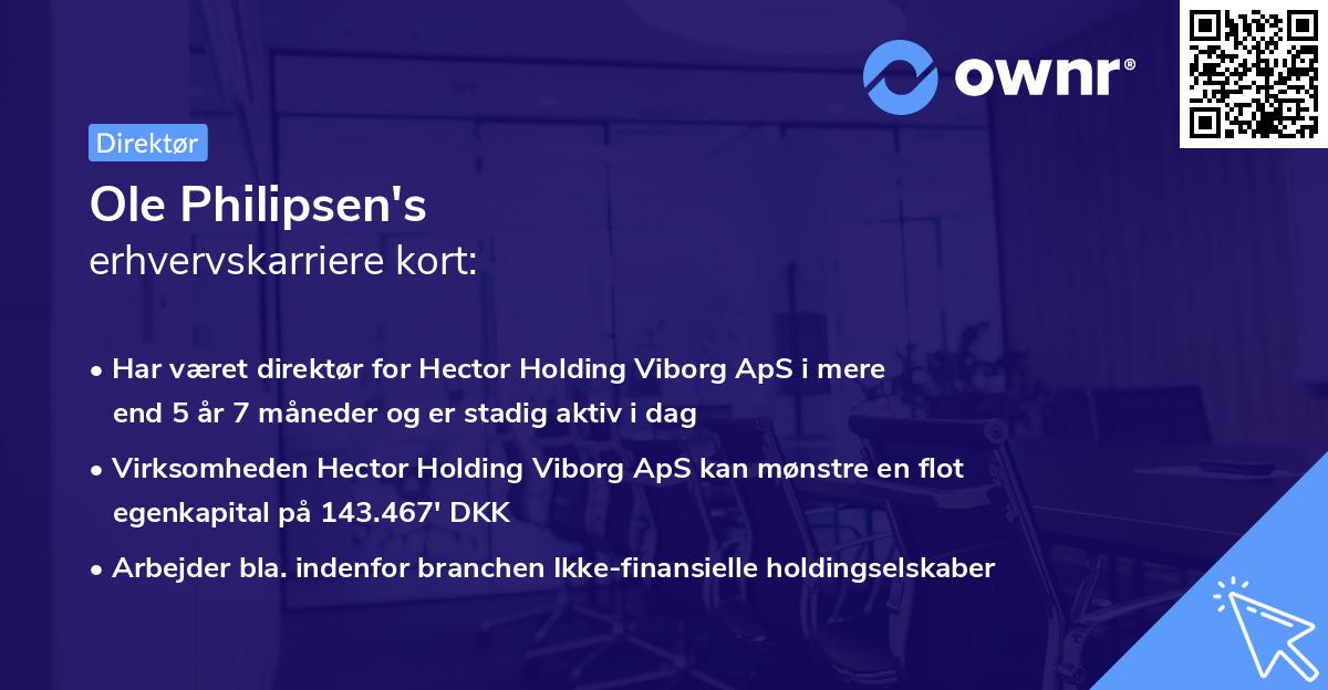 Ole Philipsen's erhvervskarriere kort