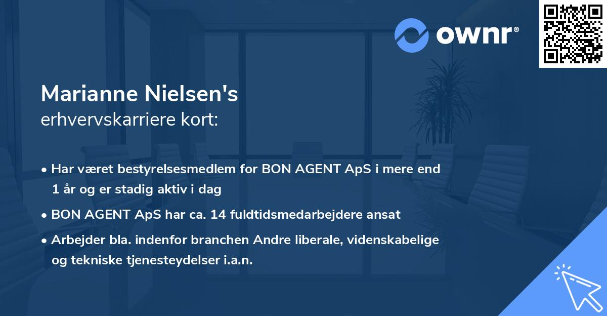 Marianne Nielsen's erhvervskarriere kort