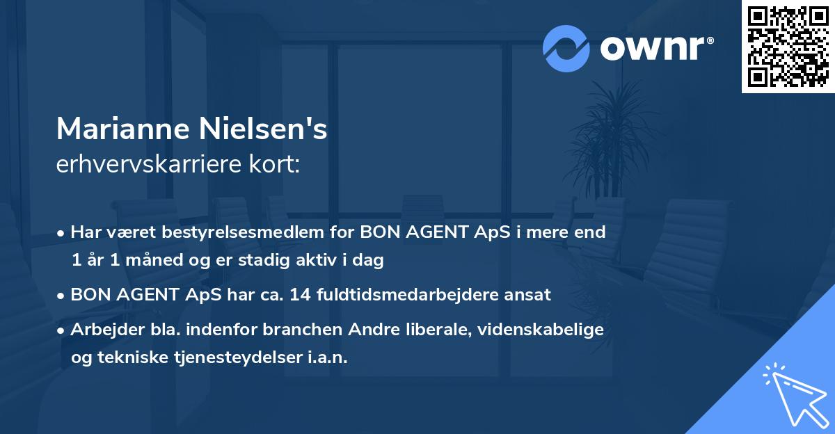 Marianne Nielsen's erhvervskarriere kort
