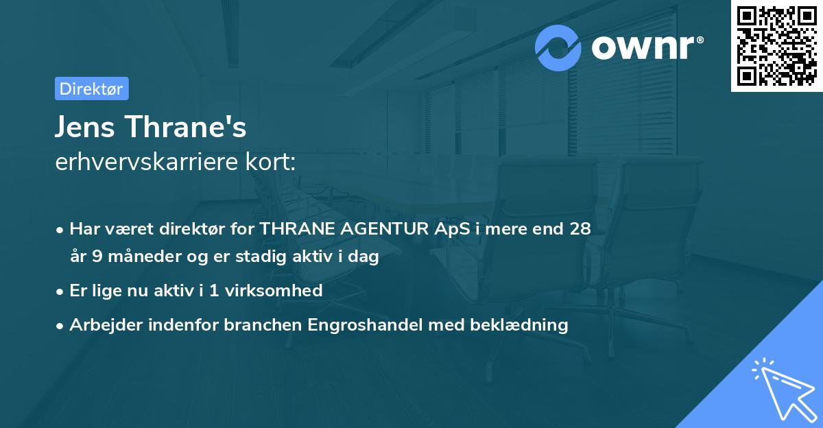 Jens Thrane's erhvervskarriere kort
