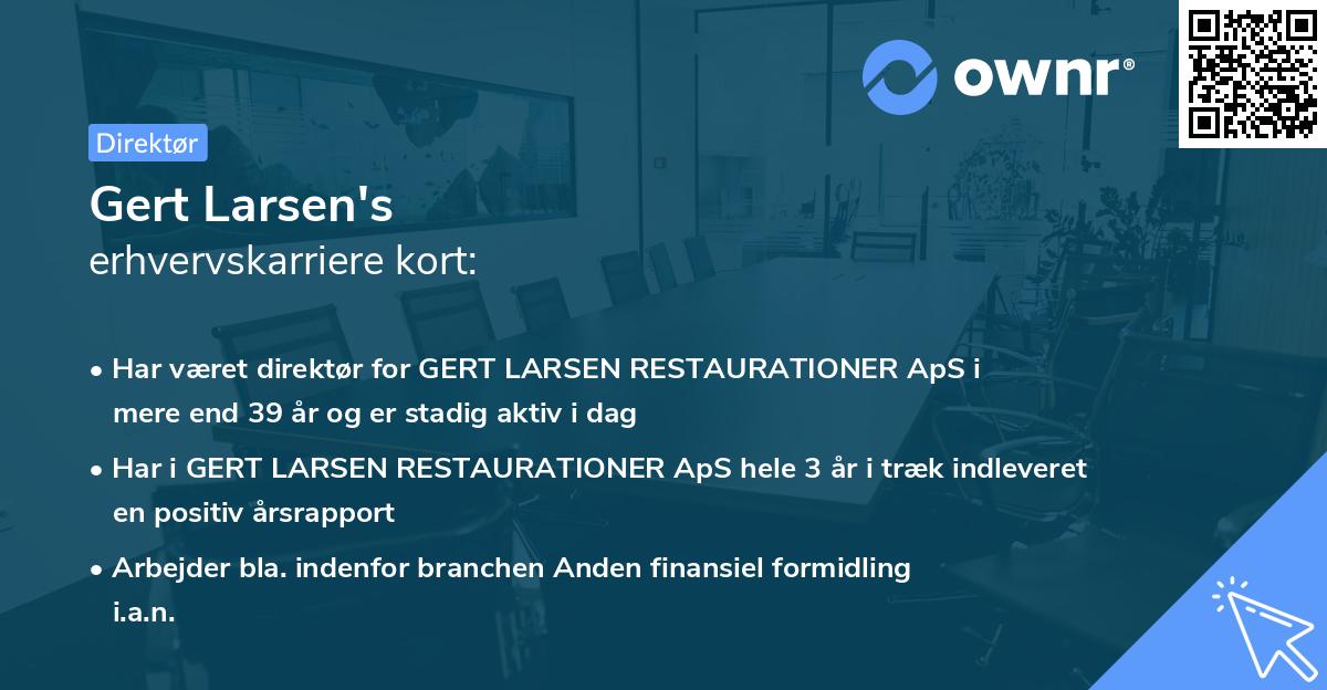 Gert Larsen's erhvervskarriere kort