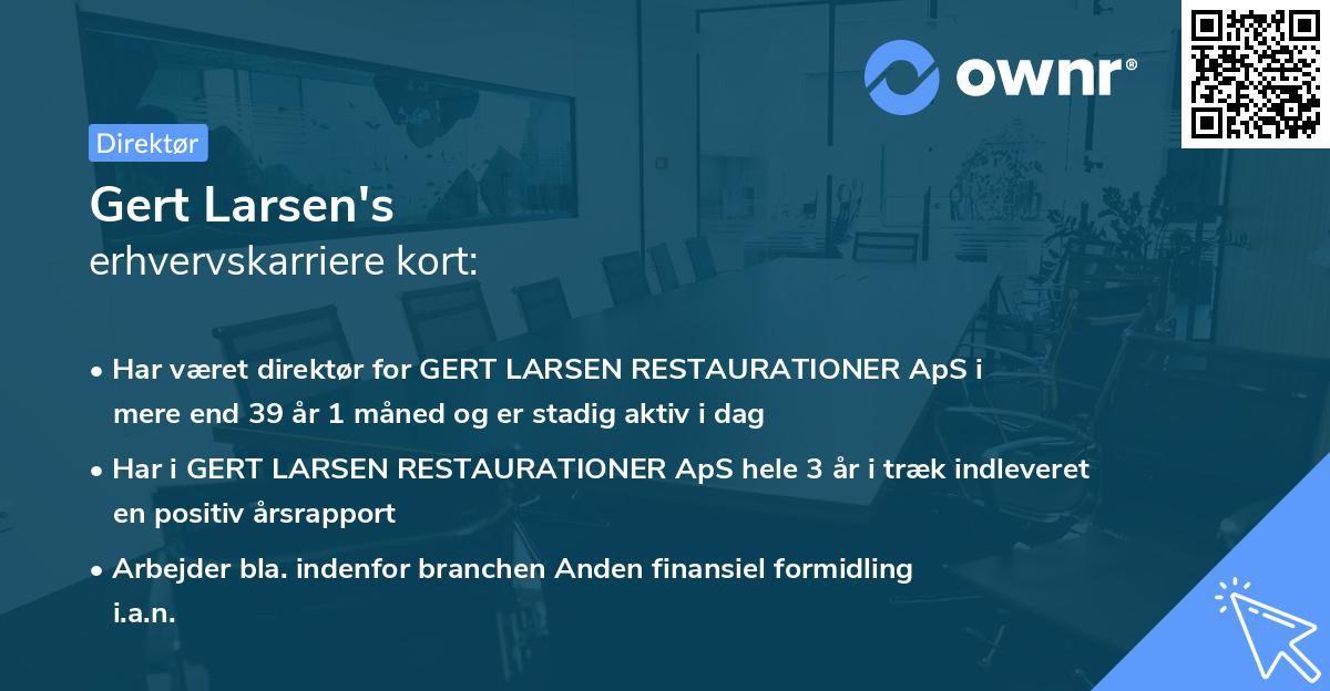 Gert Larsen's erhvervskarriere kort