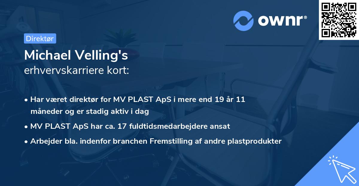 Michael Velling's erhvervskarriere kort