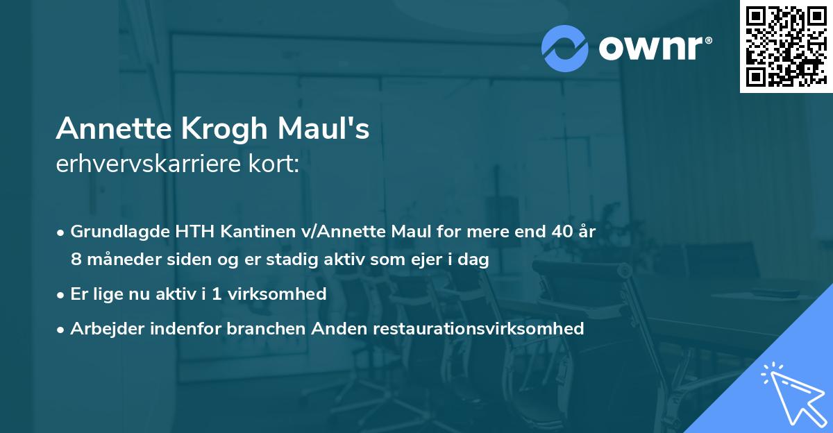 Annette Krogh Maul's erhvervskarriere kort