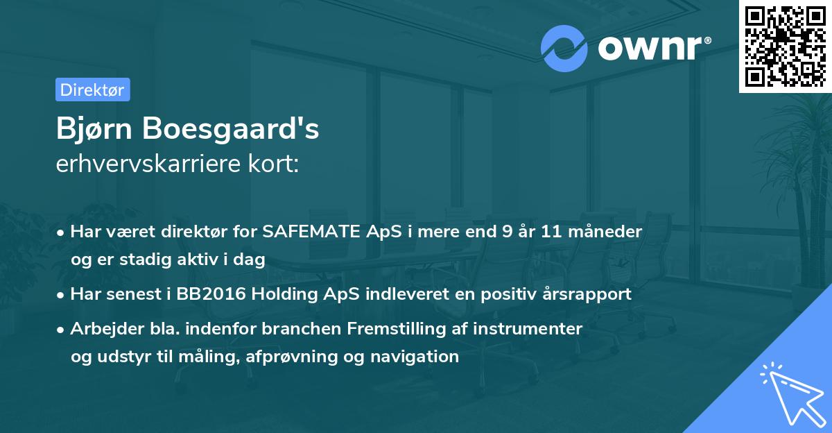 Bjørn Boesgaard's erhvervskarriere kort