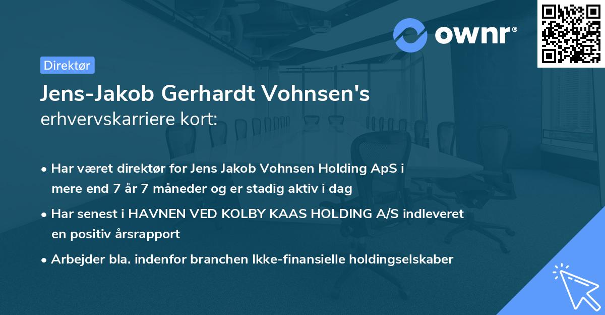 Jens-Jakob Gerhardt Vohnsen's erhvervskarriere kort