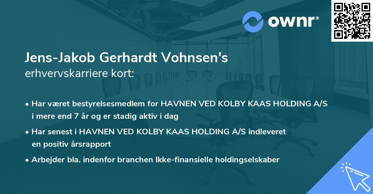Jens-Jakob Gerhardt Vohnsen's erhvervskarriere kort