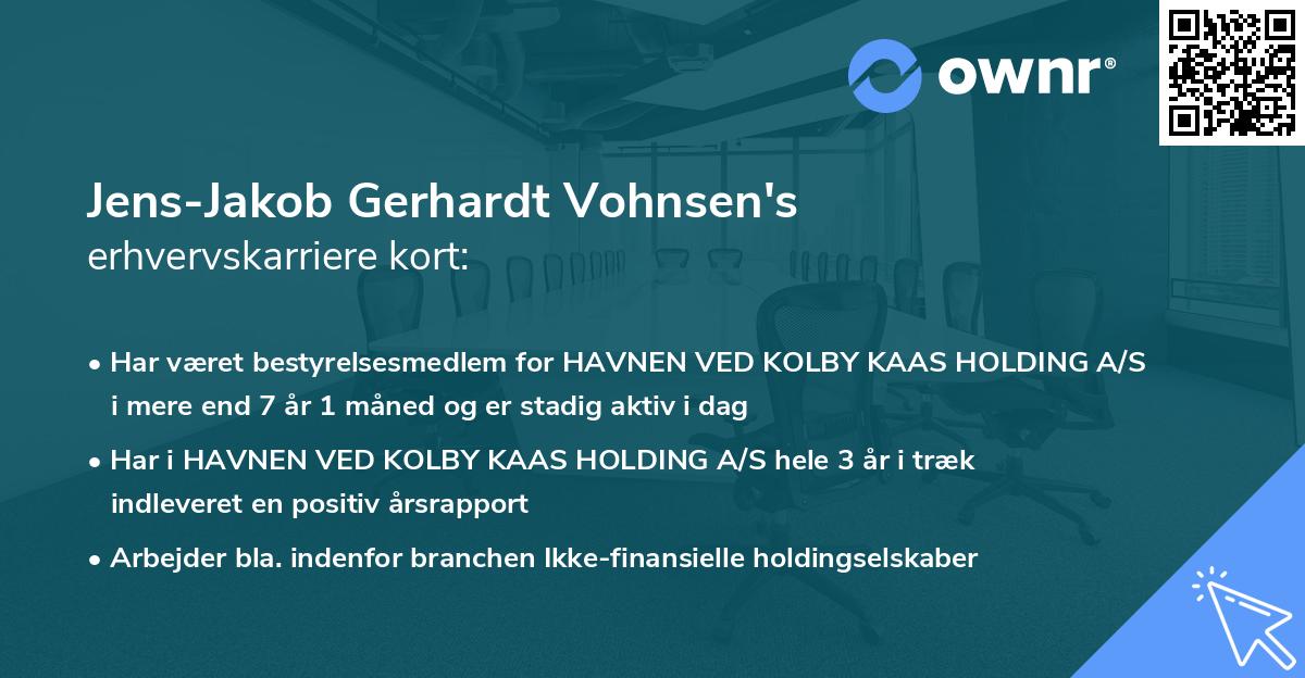 Jens-Jakob Gerhardt Vohnsen's erhvervskarriere kort