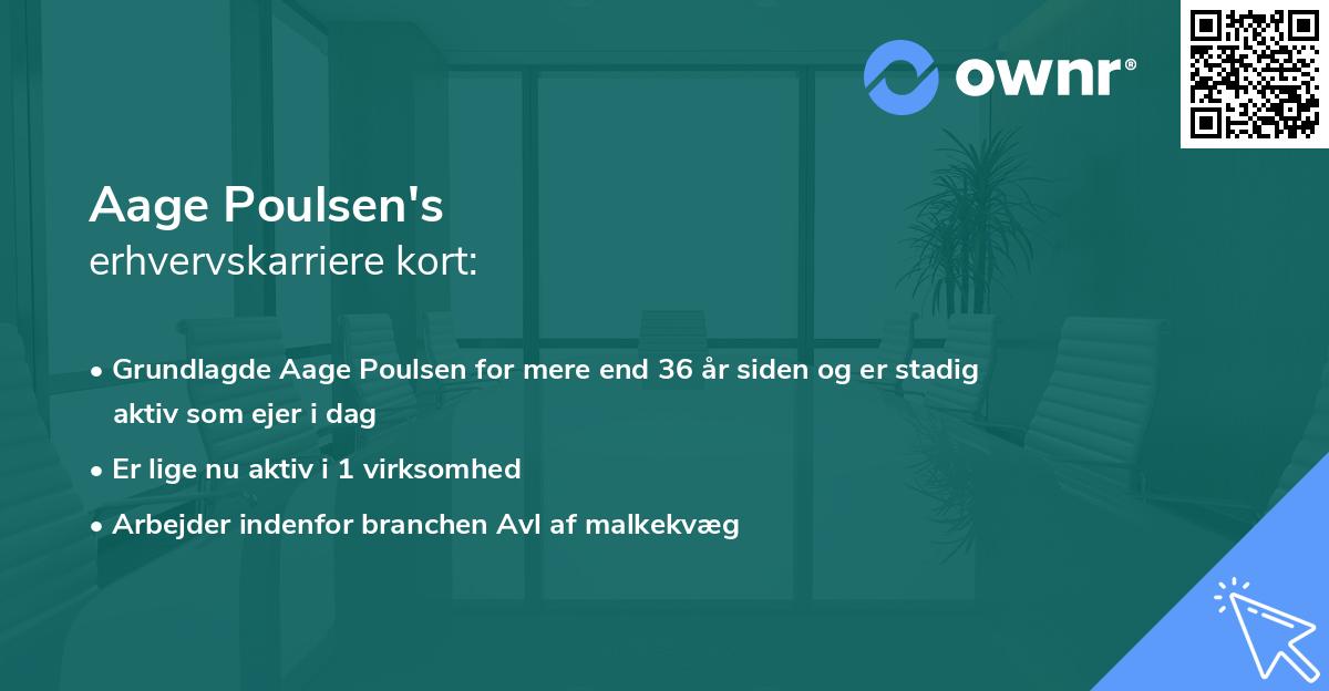 Aage Poulsen's erhvervskarriere kort