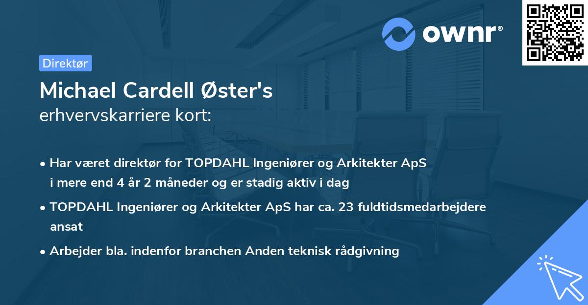 Michael Cardell Øster's erhvervskarriere kort