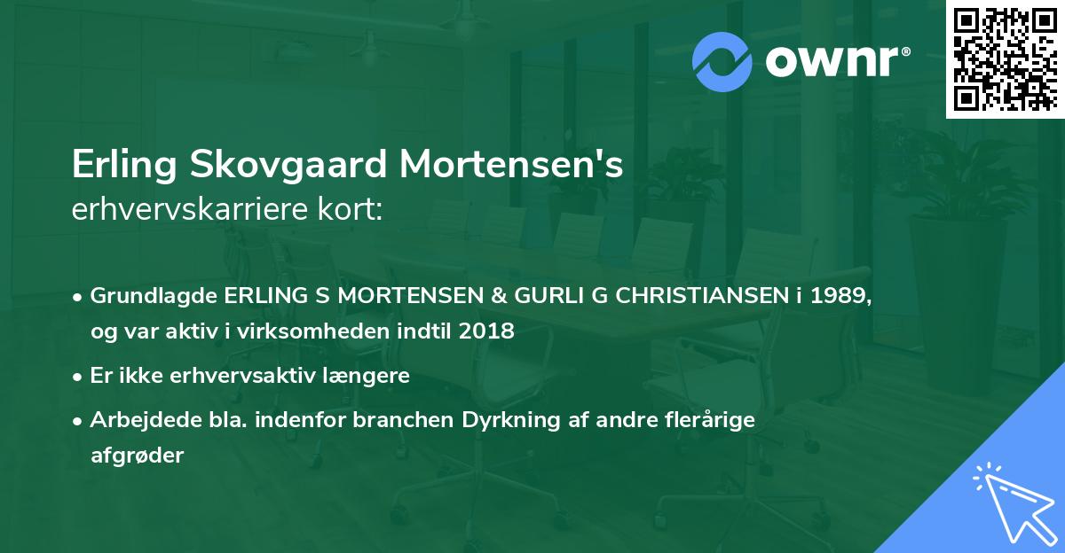 Erling Skovgaard Mortensen's erhvervskarriere kort
