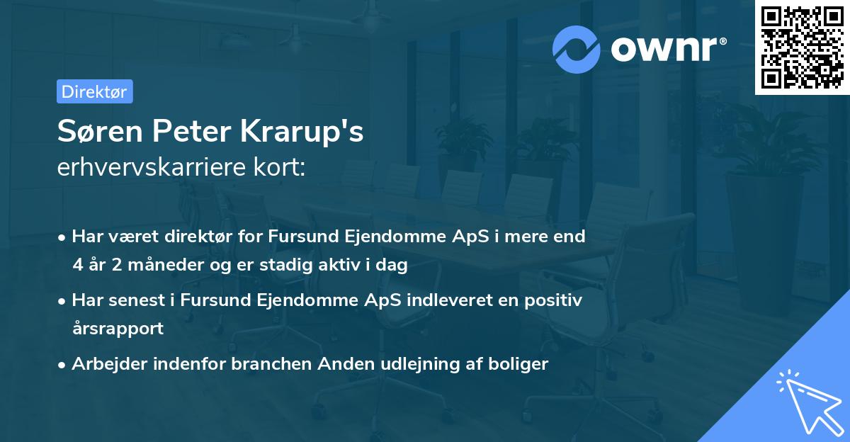 Søren Peter Krarup's erhvervskarriere kort