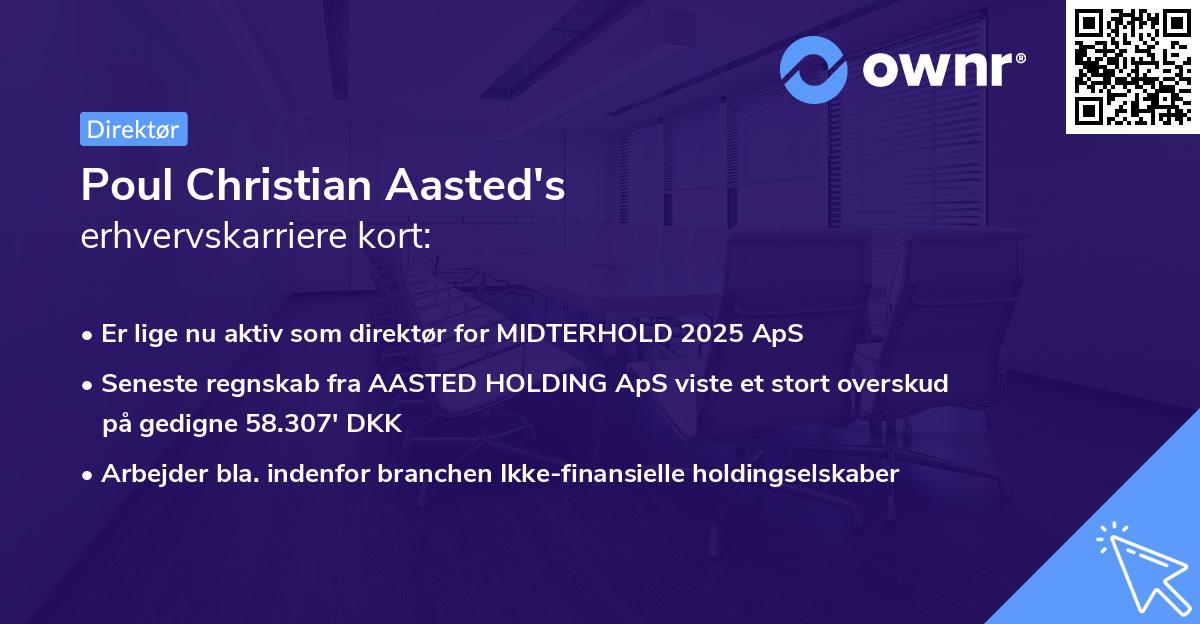 Poul Christian Aasted's erhvervskarriere kort