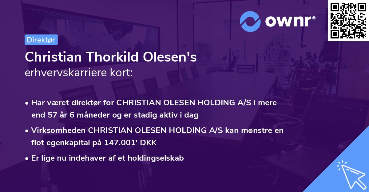 Christian Thorkild Olesen's erhvervskarriere kort