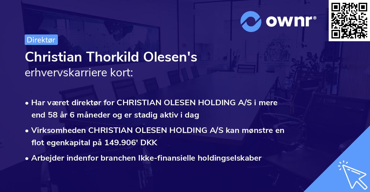 Christian Thorkild Olesen's erhvervskarriere kort