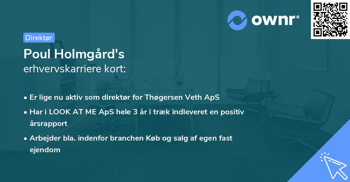 Poul Holmgård's erhvervskarriere kort