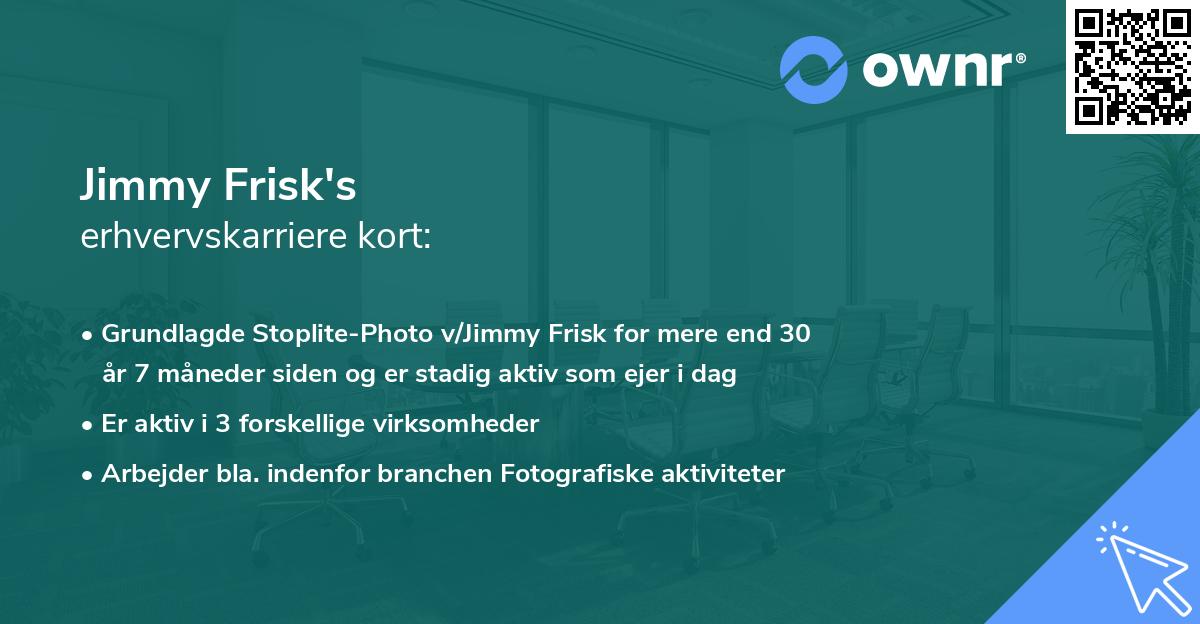 Jimmy Frisk's erhvervskarriere kort