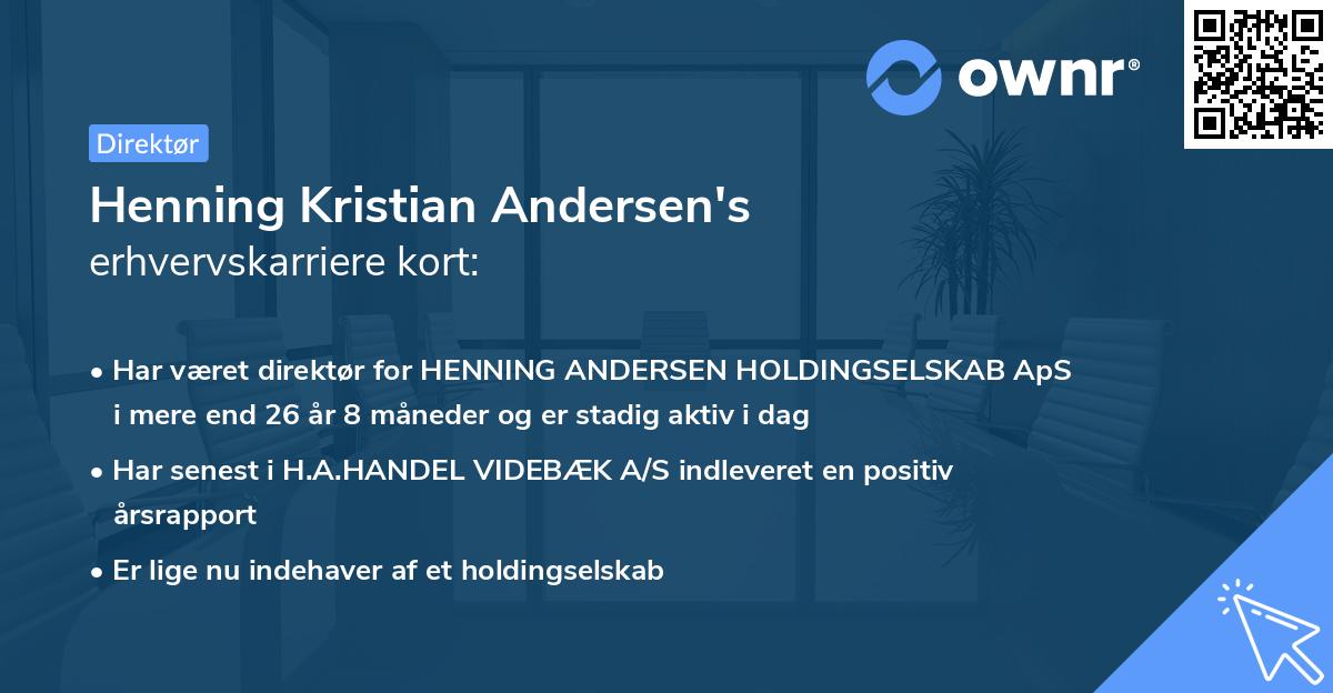 Henning Kristian Andersen's erhvervskarriere kort