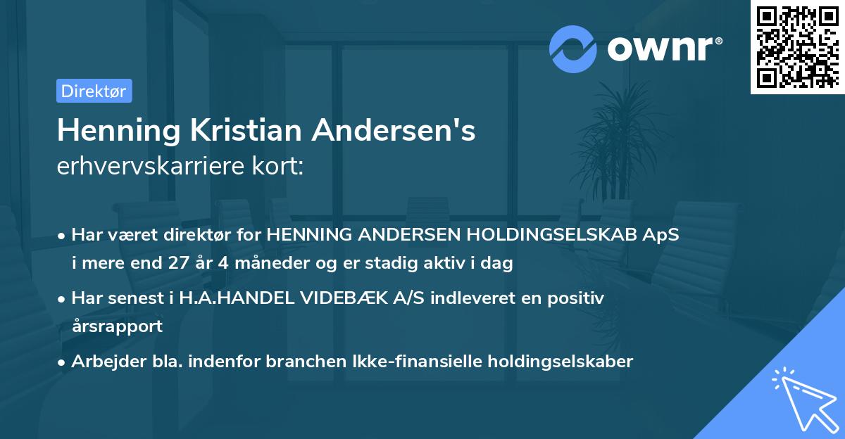 Henning Kristian Andersen's erhvervskarriere kort