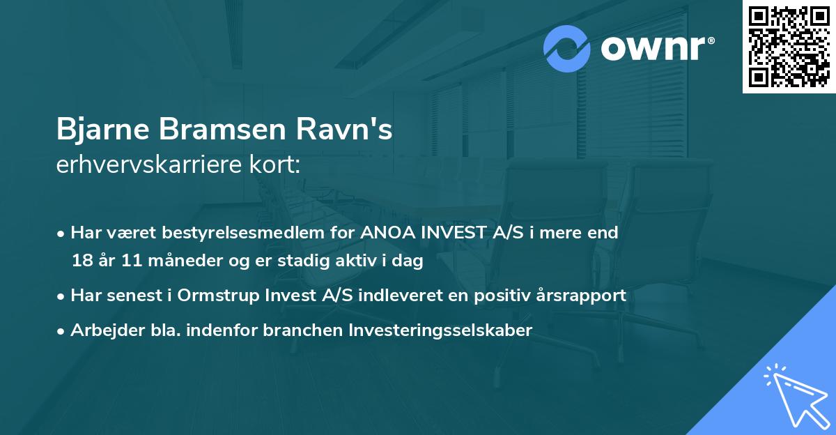 Bjarne Bramsen Ravn's erhvervskarriere kort