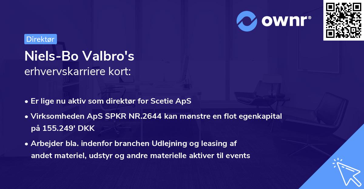 Niels-Bo Valbro's erhvervskarriere kort